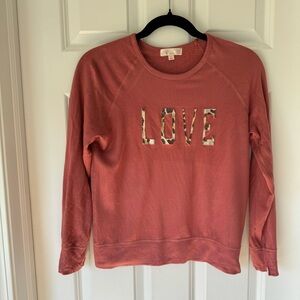 Chill Collective Love Sweatshirt Long Sleeve Top‎ - Mauve - Girls Size Large